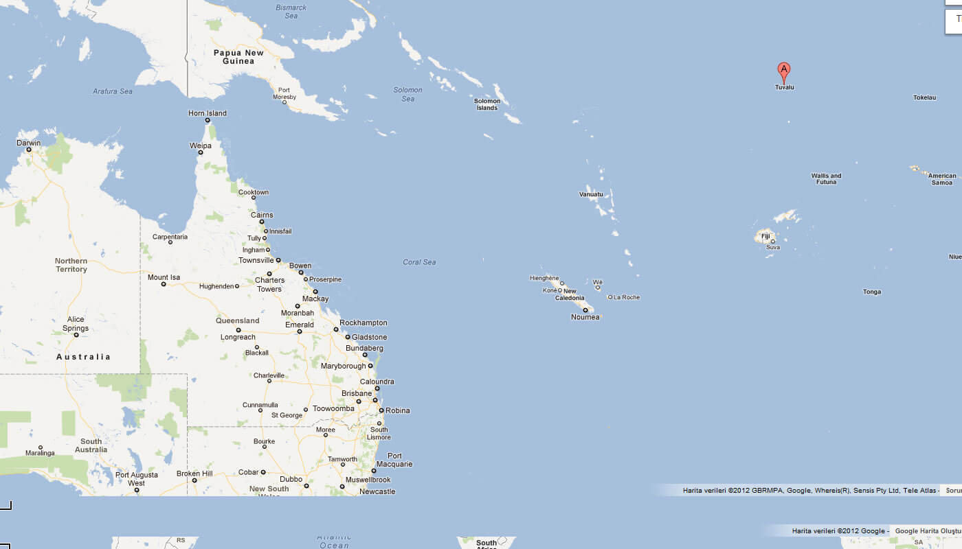 map of tuvalu australia